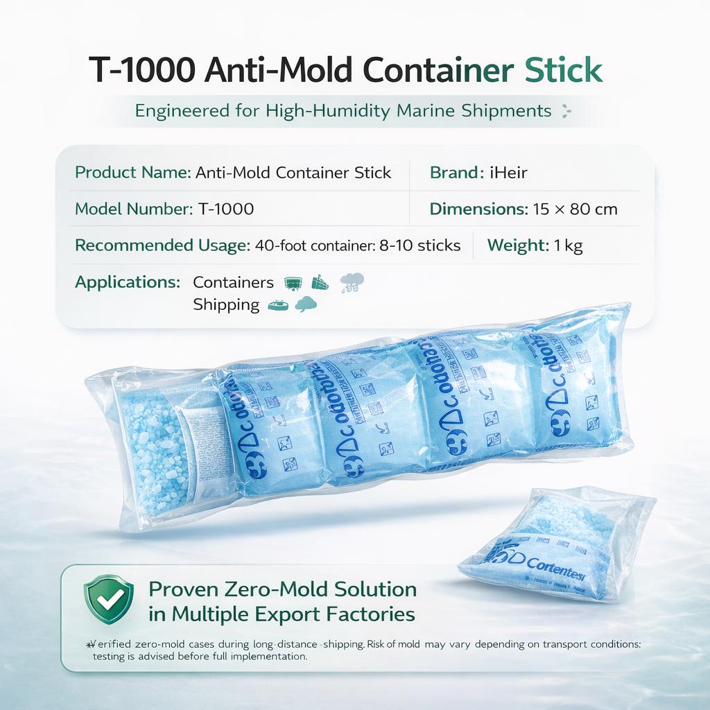 T-1000 Shipping Container Desiccant Strip | Moisture Control & Mold Prevention